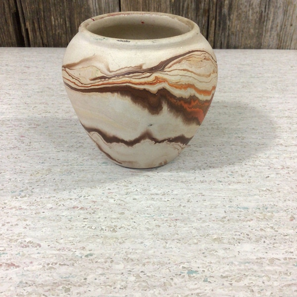 Vintage Nemadji Pottery vase in browns