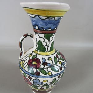 Vintage hand painted ceramic pitcher perhaps Spanish?