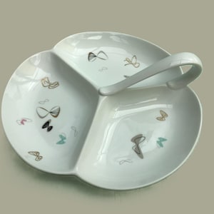 Noritake mid century abstract 3 part tidbit tray