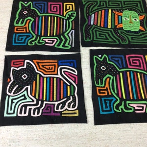 4 medium Kuna Molas Panamanian embroideries
