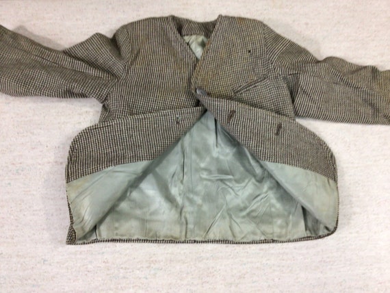Antique wool houndstooth little boys suit - image 1