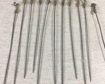 11 vintage brutalist Turkish brass grilling skewers