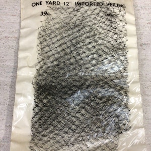 NOS One yard packaged black veiling