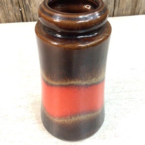 West Germany mid century brown and orange vase