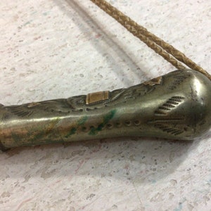 Vintage braided horse quirt with silver and gold handle