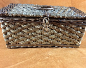Victorian wicker sewing box
