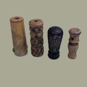 4 vintage antique umbrella handles