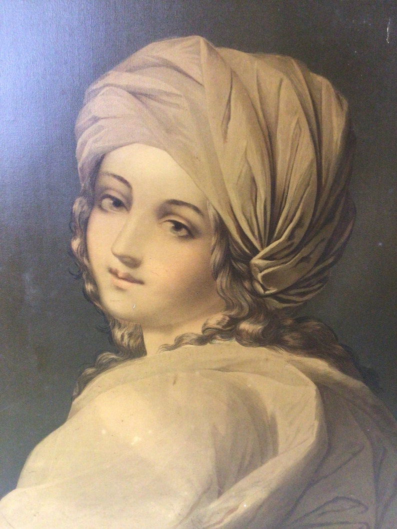 Antique Colton Zahm Roberts Framed Chromolithograph BEATRICE Etsy