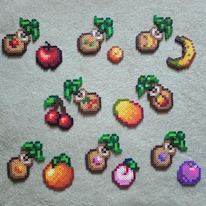 Stardew Valley: Frukt och plantor | Pärlkonst | Magneter, Nyckelringar