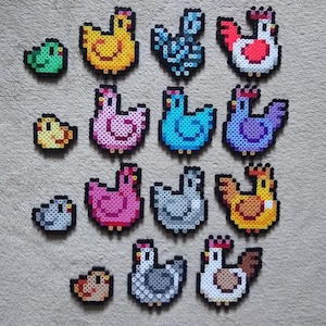Chickens // Fields Of Mistria // Perler Bead Art