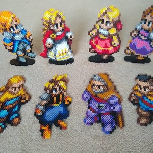 Agrias, Princess Ovelia, Alma, Tietra, Mustadio, Cloud Strife, Cid Orlandeau, Orran // Final Fantasy Tactics // Standing Perler Bead Art