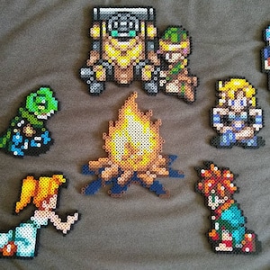 Campfire scene // Chrono Trigger // Perler Bead Art