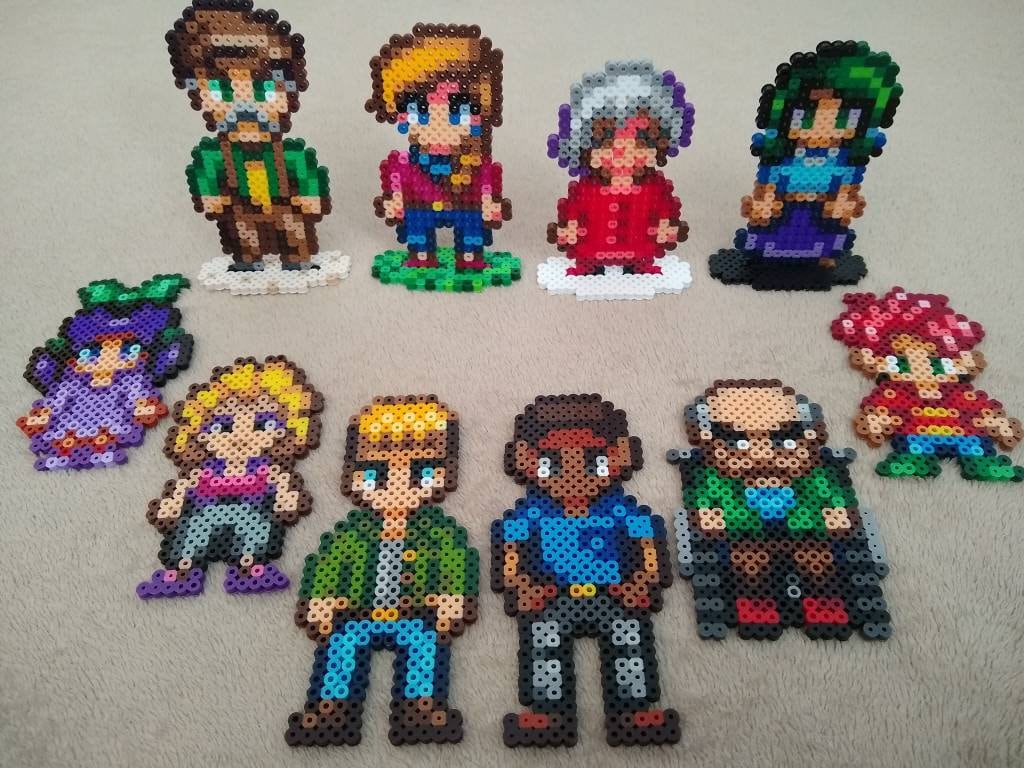 Villagers // Stardew Valley // Perler Bead Art // Standing Perler Bead Art