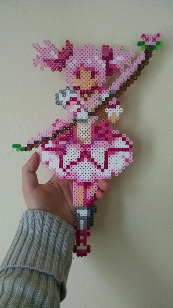 Madoka Kaname // Madoka Magica // Perler Bead Art - Etsy