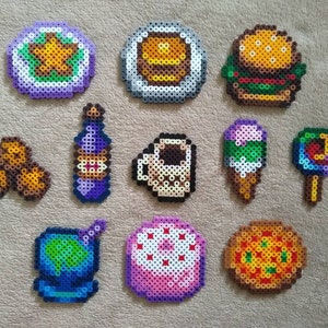 All food dishes // Stardew Valley // Perler Bead Art // Keychains