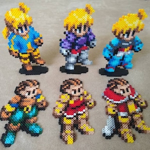 Ramza and Delita // Final Fantasy Tactics // Perler Bead Art // Standing Perler Bead Art