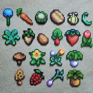Stardew Valley: Vårgrödor och foder | Pärlkonst | Magneter, Nyckelringar