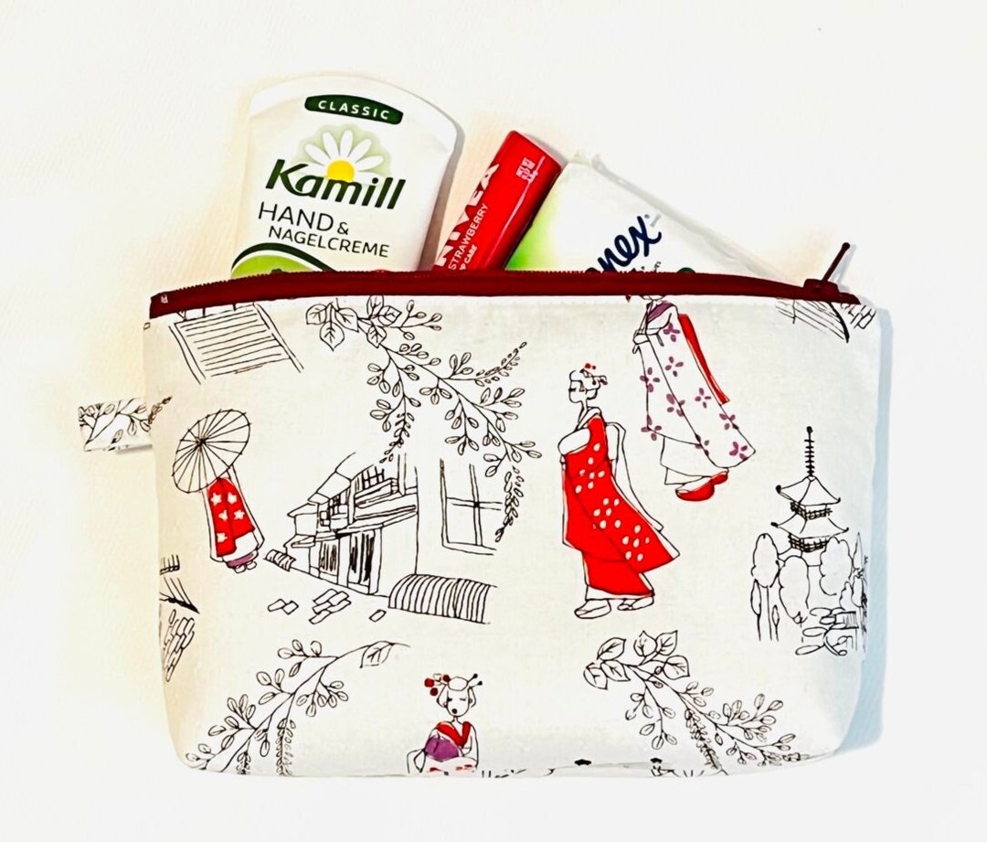 Japanese Pouch Design RARE! Japanese Beautiful Print Pouch - Toiletry Bag, Zipper Pouch, Gift ...