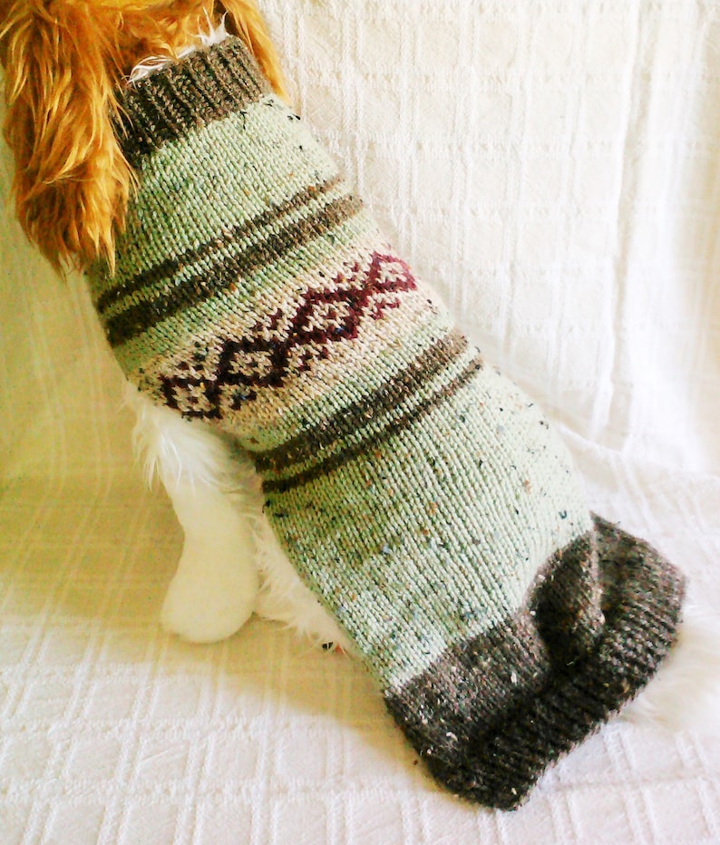 Tweed Classic Look Dog Sweater Handknit Dog Clothing 3 Sizes Etsy