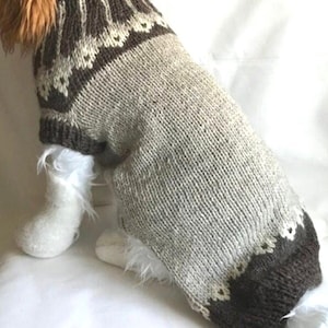 Icelandic Dog Sweater 2 Versions Pure Wool Handknit Dog Clothing Made to Order Dog Jumper Cold Gear Cavalier Spaniel Nordic Dog Sweater Gift