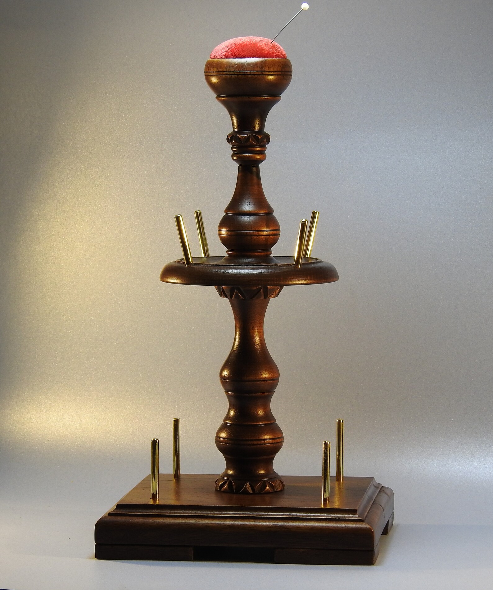 Sewing reel Holder/stand Wıth Pincushion 2 Piece Wooden Etsy