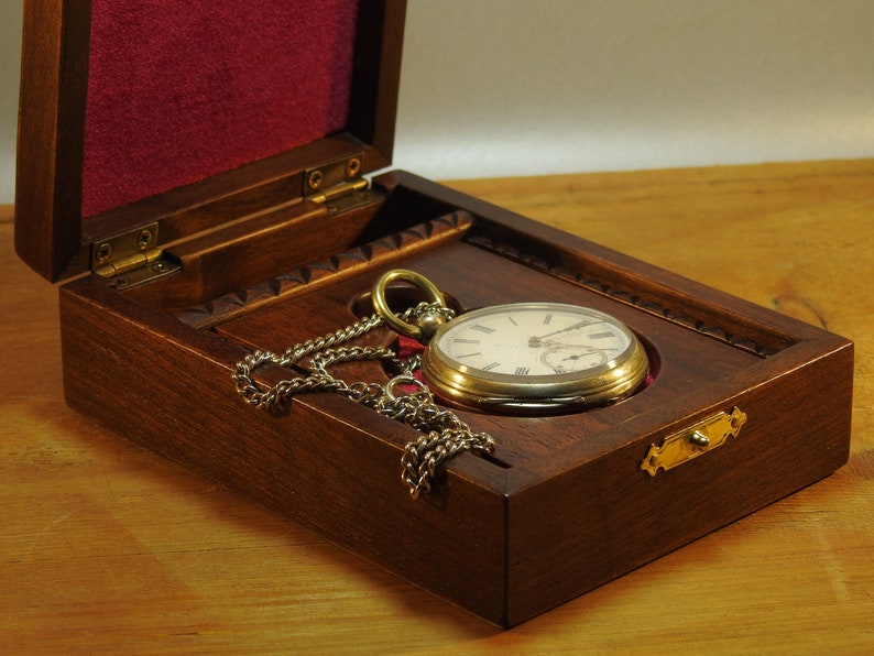 Pocket Watch Box Wooden Hand Made Antıque Style Etsy