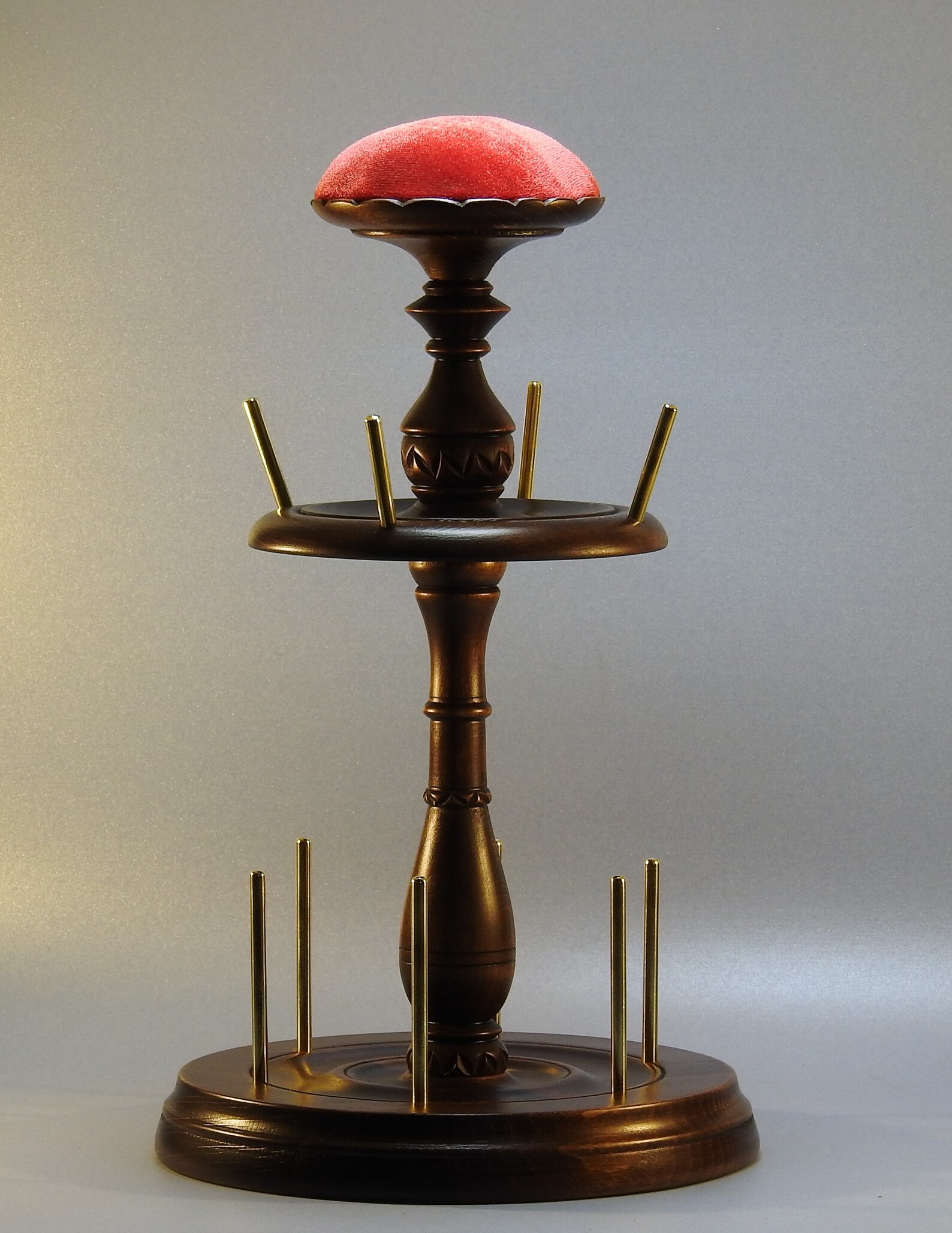 Sewing reel Holder/stand Wıth Pincushion 4 Piece Wooden Etsy