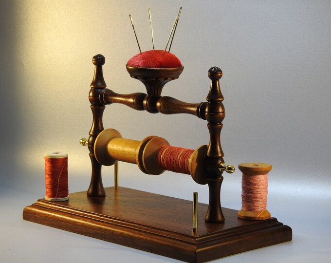 Sewing Reel Holder/stand Wıth Pincushion 2 Piece Wooden Etsy