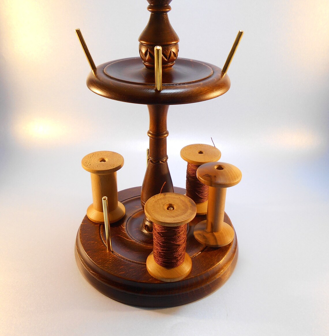 Sewing reel Holder/stand Wıth Pincushion 4 Piece Wooden Etsy