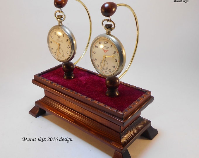 Wooden Double Pocket Watch Stand/holder Special Design 2016 Etsy