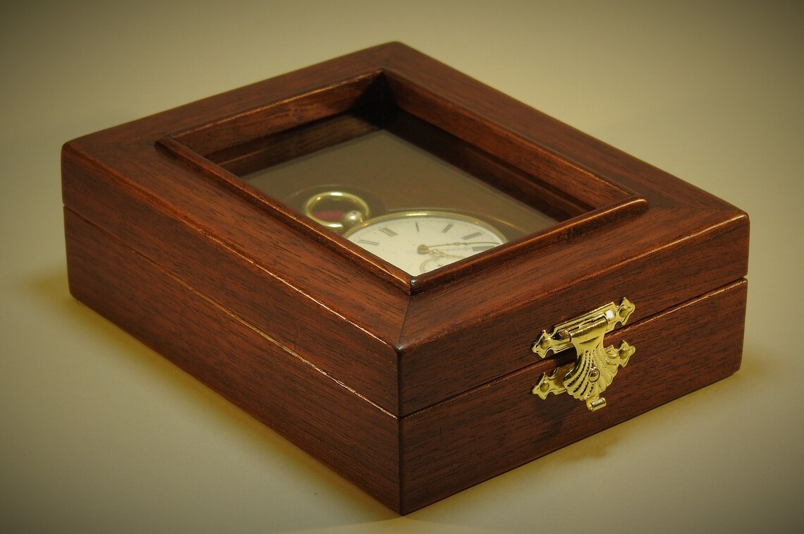 Pocket Watch Box Wood Hand Madeantıque Style Etsy