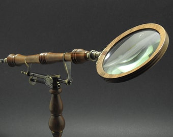 Magnifying Glass,custom handmade,Turkish walnutwood and brass (2)