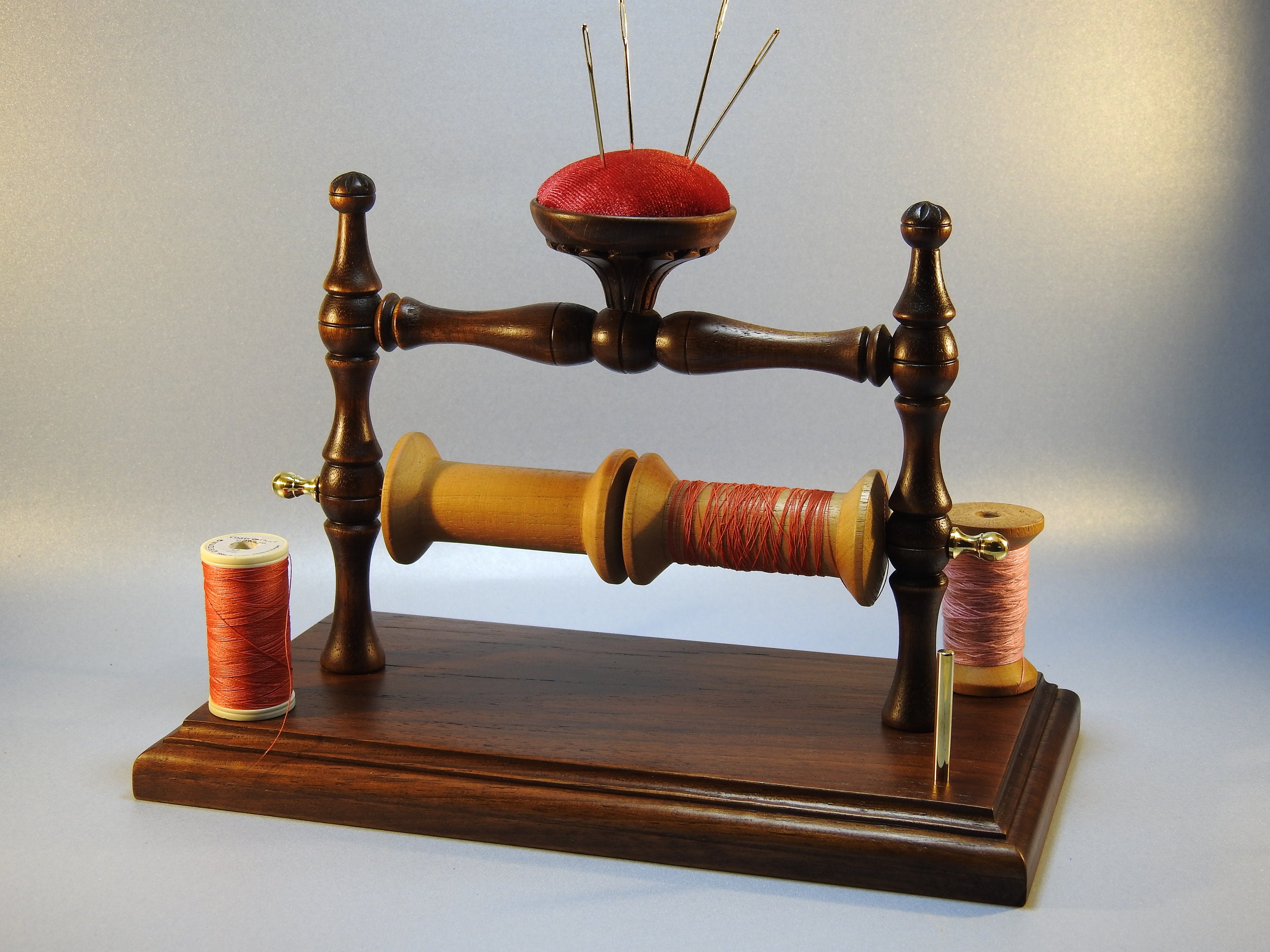 Sewing reel holder/Stand Wıth Pincushion 2 piece wooden Etsy