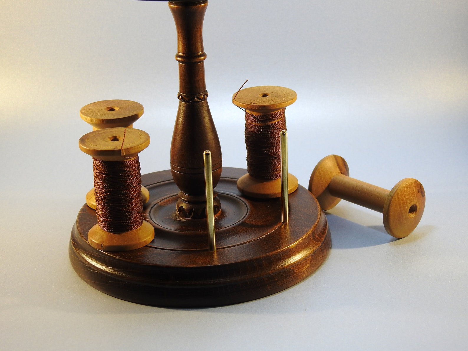 Sewing reel holder/Stand Wıth Pincushion 4 piece wooden Etsy