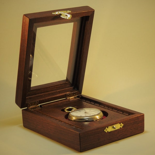 Pocket Watch Box, wood Hand Made,Antıque style