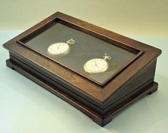 Taschenuhr Gehäuse & Halter /Wooden HandMade (Antıque used Style) eine besondere Vitrine für Ihre Uhren