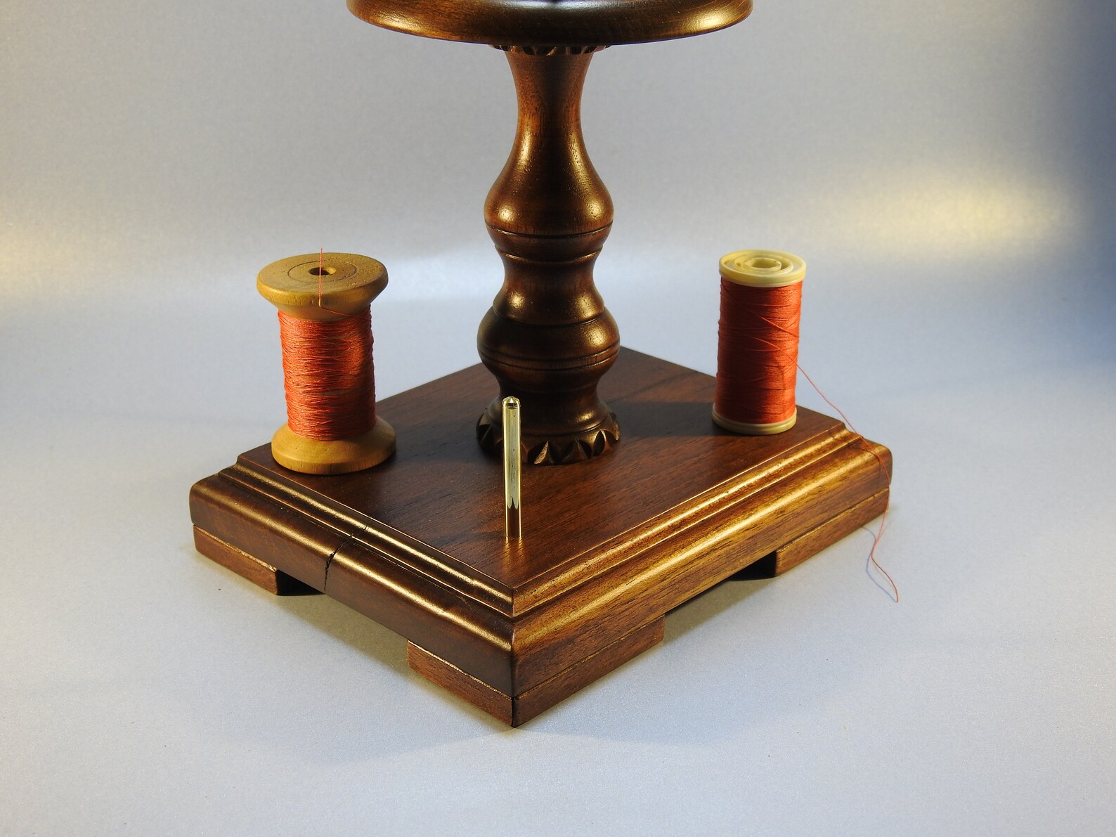 Sewing reel Holder/stand Wıth Pincushion 2 Piece Wooden Etsy