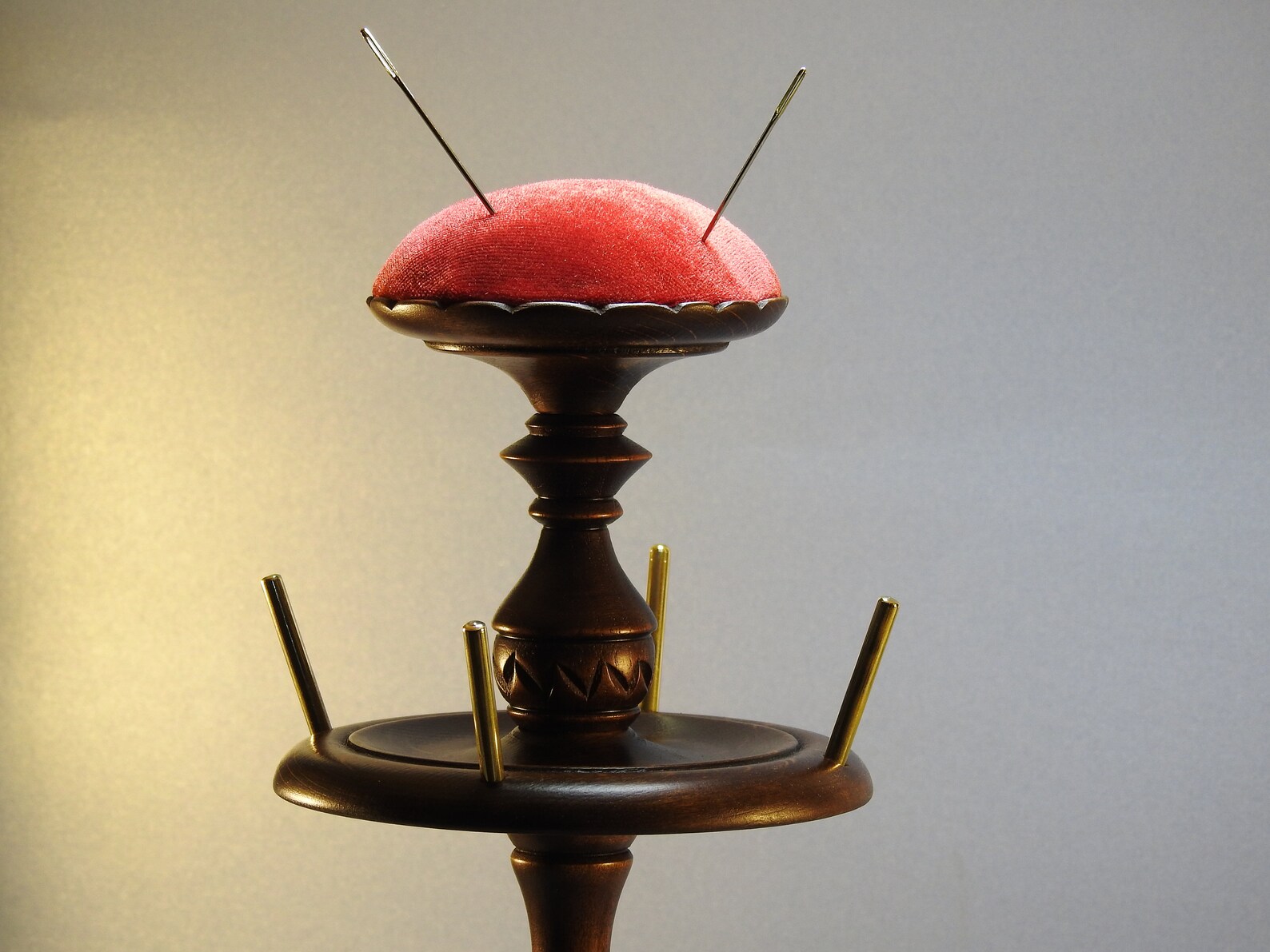 Sewing reel Holder/stand Wıth Pincushion 4 Piece Wooden Etsy