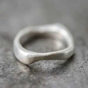 organic flowing sterling silver ring, size 7.75, unique ring, partner ring, engagement ring, alternative wedding, recycled silver, handmade