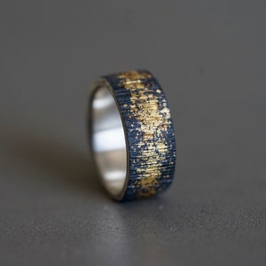 Ready to ship: Gold on Black Ring Midas interrupted size 7 image 1