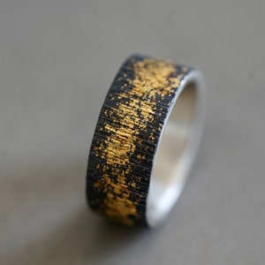 Ready to ship: Gold on Black Ring Midas interrupted size 7 image 5