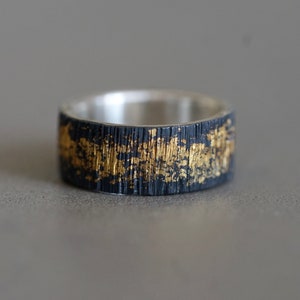 Ready to ship: Gold on Black Ring Midas interrupted size 7 image 6