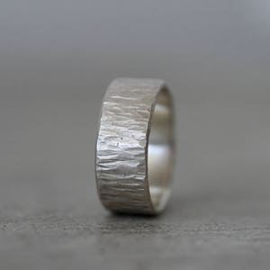 Textured Sterling Silver ring, Bark Ring, size 6.75, handmade ring, elegant silver ring, alternative wedding, partner ring, engagement ring