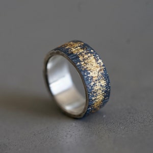 Ready to ship: Gold on Black Ring Midas interrupted size 7 image 3