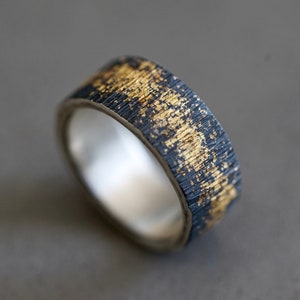 Ready to ship: Gold on Black Ring Midas interrupted size 7 image 4