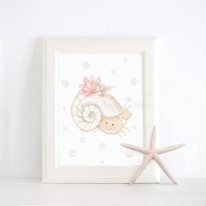 Estampe pour enfants « CRABE » Animaux marins, peintures de marins, imprimé marin, imprimé animaux marins, imprimé enfant Crabe, Crabe.