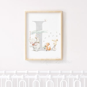 Foglio INIZIALE per bambini, Banda musicale, Foglio con lettere, Foglio personalizzato, Foglio per bambini con nome, Iniziale con animali, Circo.