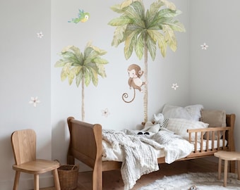 PREMIUM Fabric Wall Decal, PALM TREES, Palm wall decal, Watercolor decal, Kids Sticker, Jungle wall decal, Safari decal, Aida Zamora