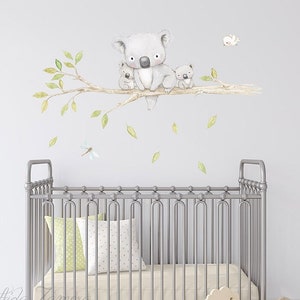 PREMIUM Fabric Wall Decal, KOALAS FAMILY, Nursery wall decal, tree decal, Koala wall decal, Nursery koala wall art, Australian animals decal