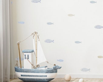 Hoogwaardige kinderkamer vinyl muursticker, FISH, van Aida Zamora
